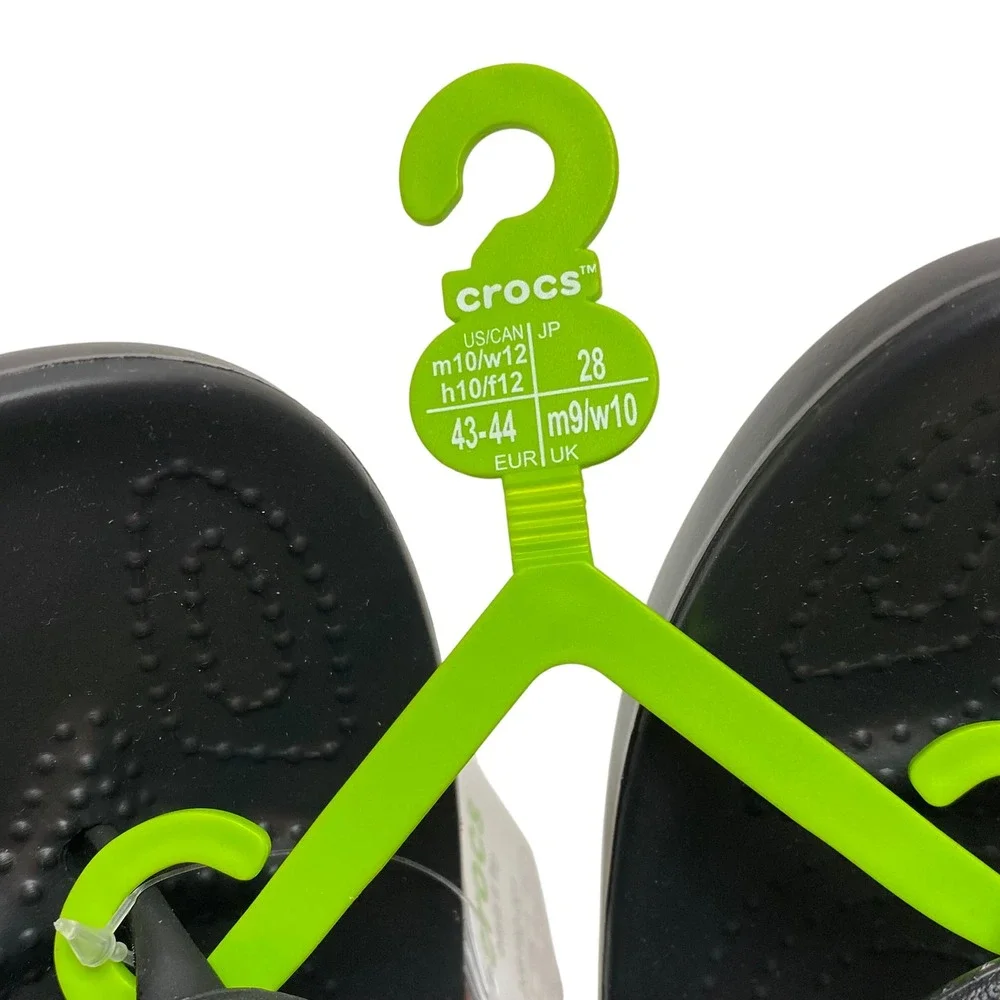 Crocs‎ Baya II Flip Black Mens 10 Womens 12 Sandals NWT